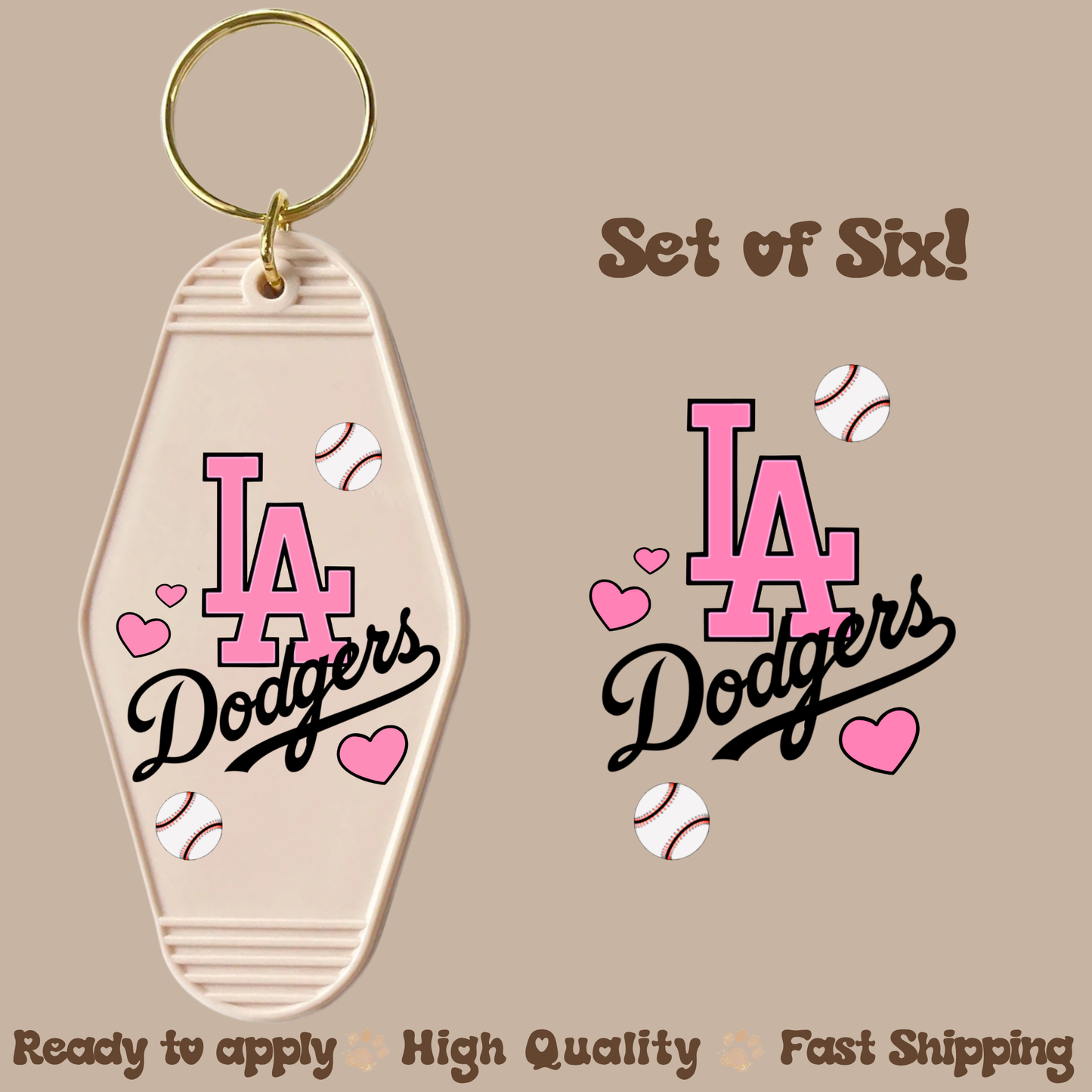 LA D Pink - UV DTF Motel Keychain Decal
