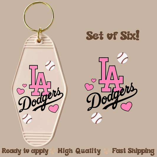 LA D Pink - UV DTF Motel Keychain Decal