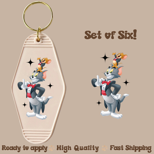TJ and Stars - UV DTF Motel Keychain Decal