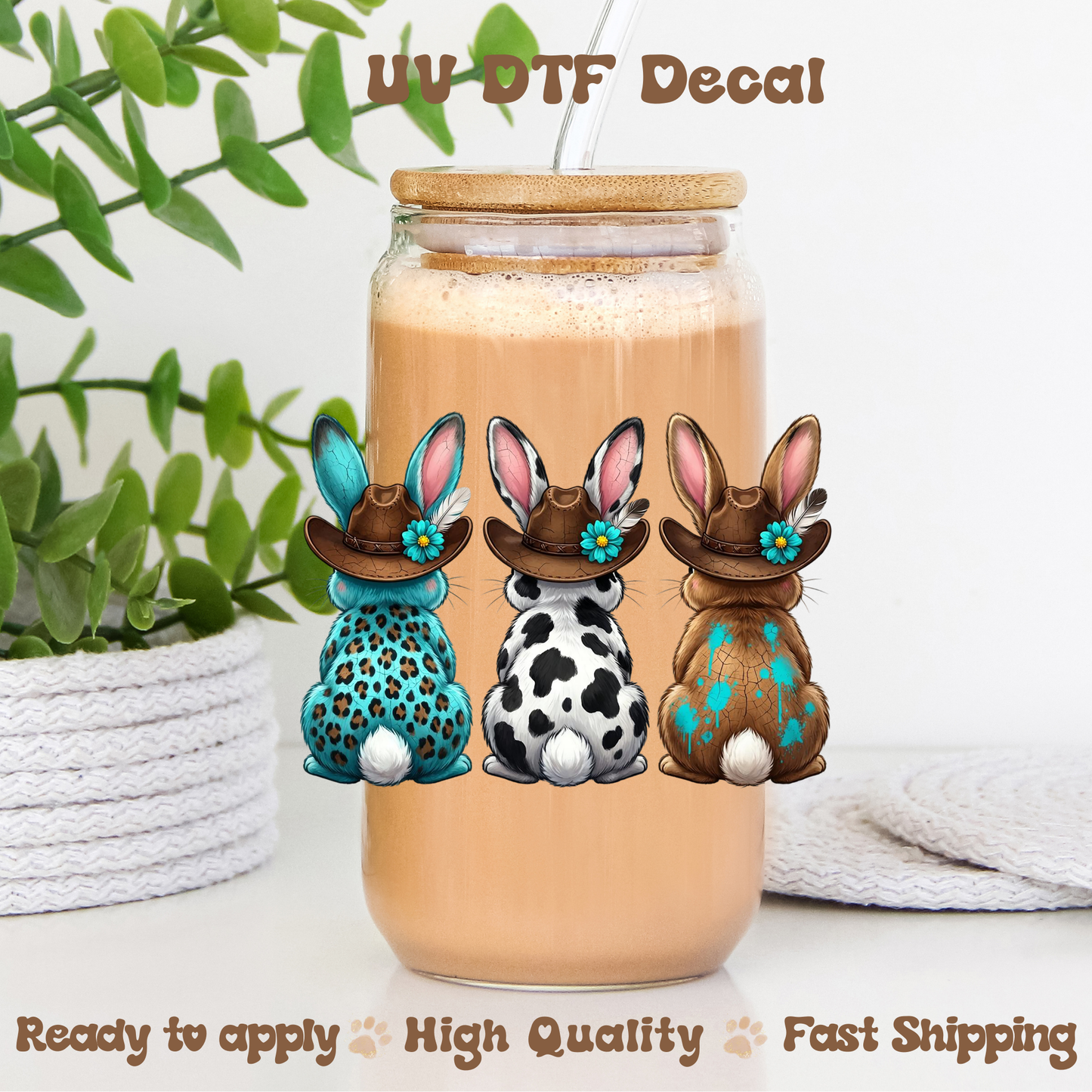 Western Easter Bunny - UVDTF Decal