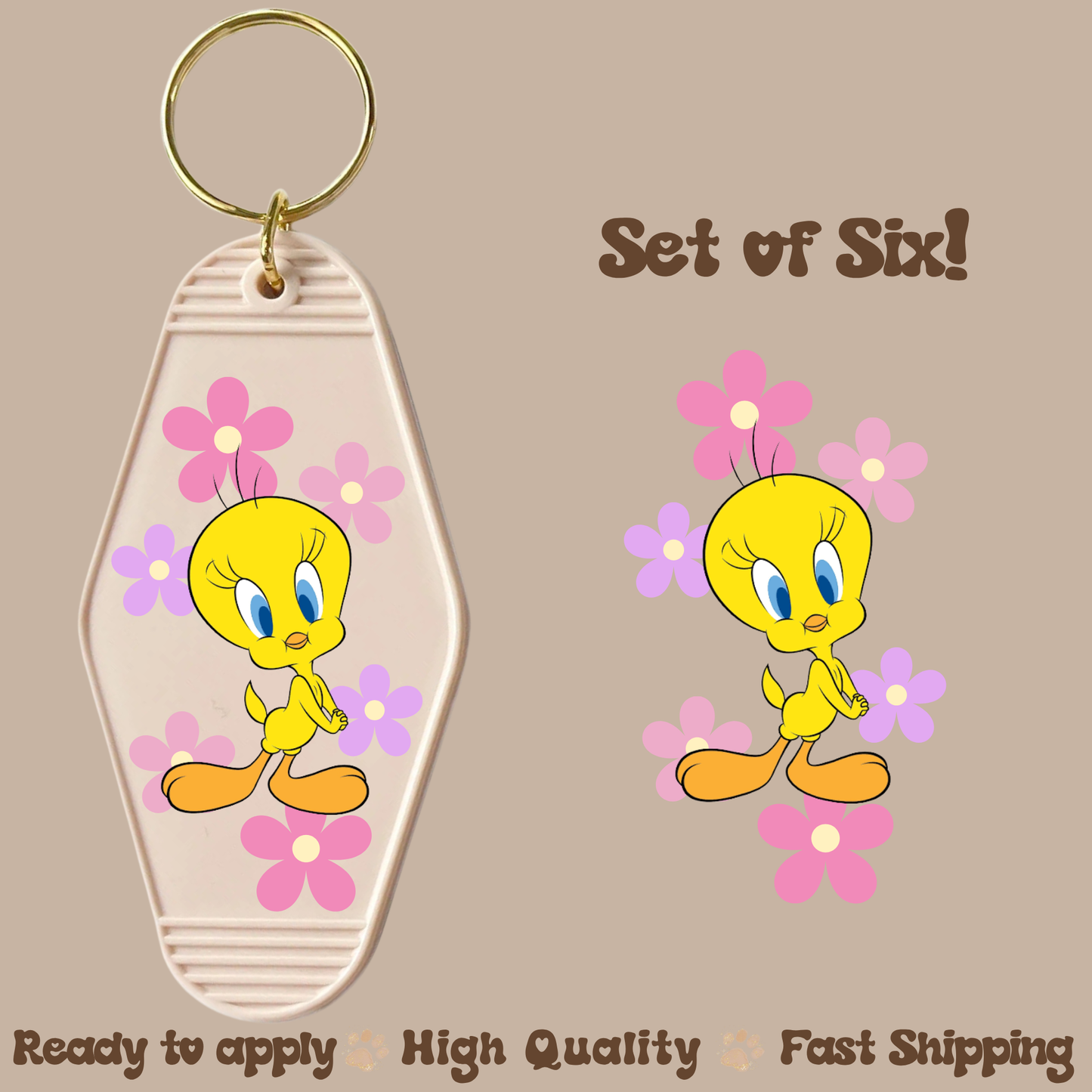 Yellow Bird   - UV DTF Motel Keychain Decal
