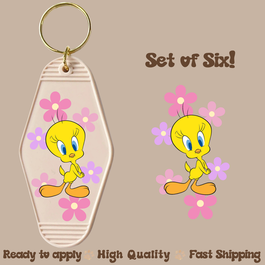 Yellow Bird   - UV DTF Motel Keychain Decal