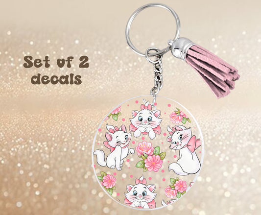 A Cats - UV DTF Keychain Decal (set of two)