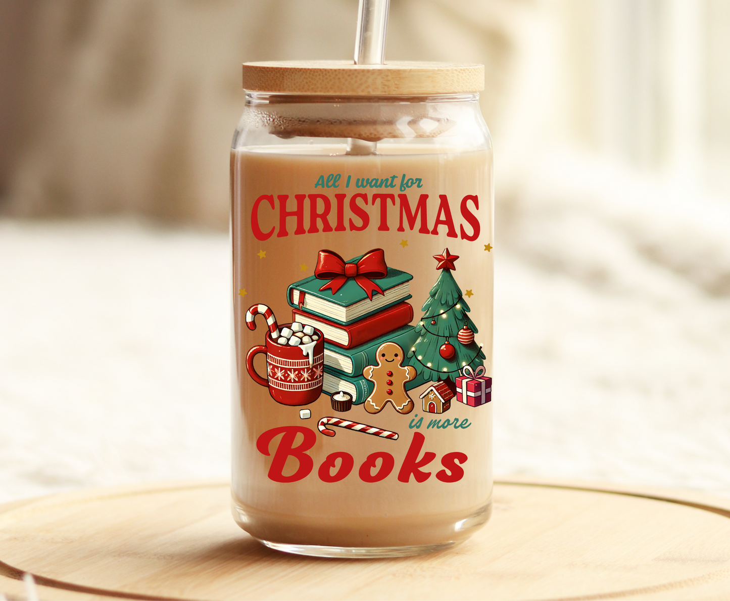 All I want for Christmas is more books -UVDTF Decal