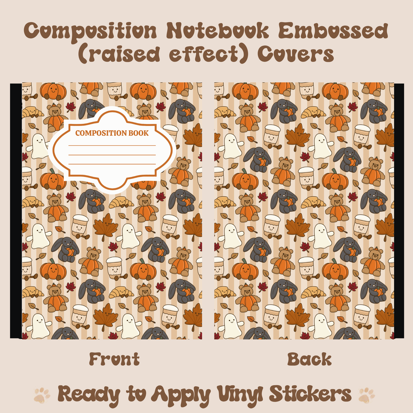 Autumn Cuties - Embossed Vinyl Notebook Cover