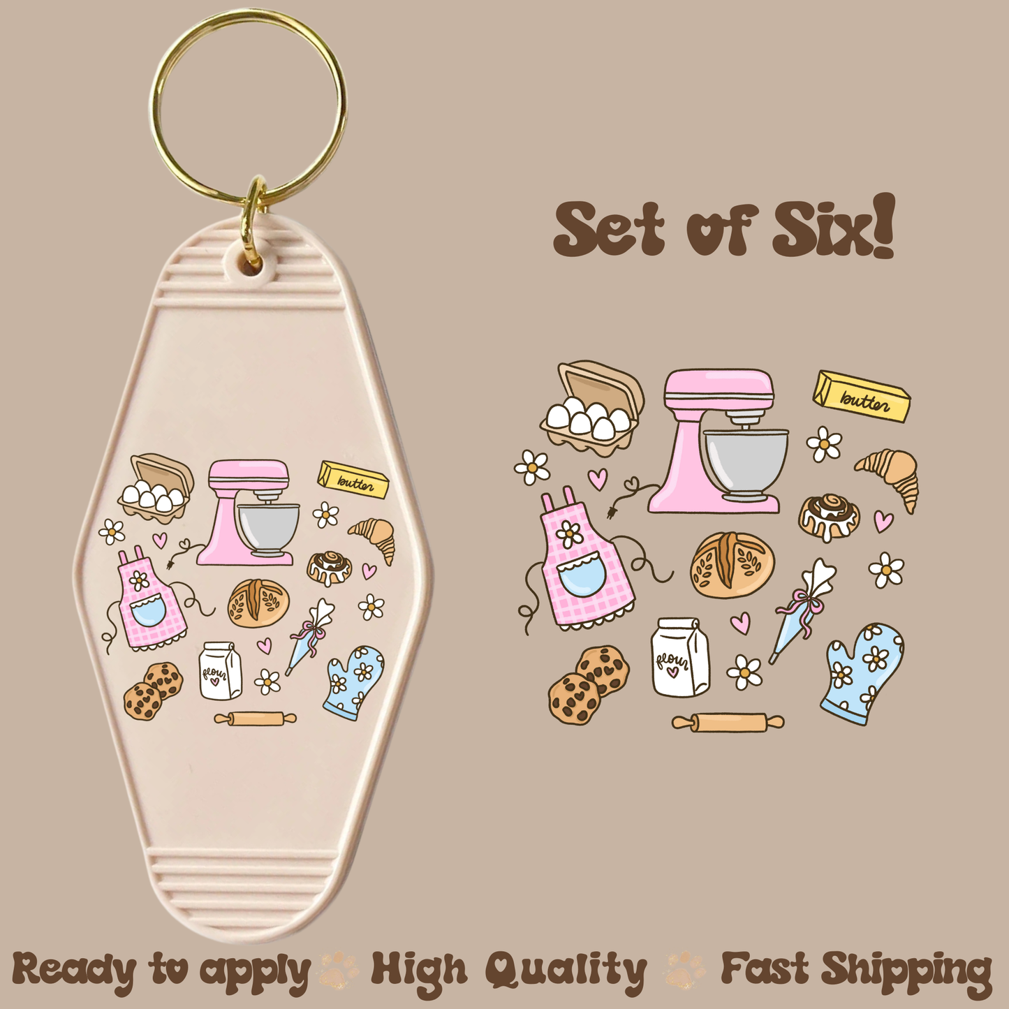 Baking - UV DTF Motel Keychain Decal