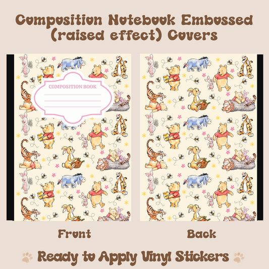 B and Friends Yellow - Embossed Vinyl Notebook Cover