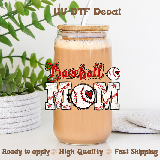 Baseball Mom Red - UVDTF Decal