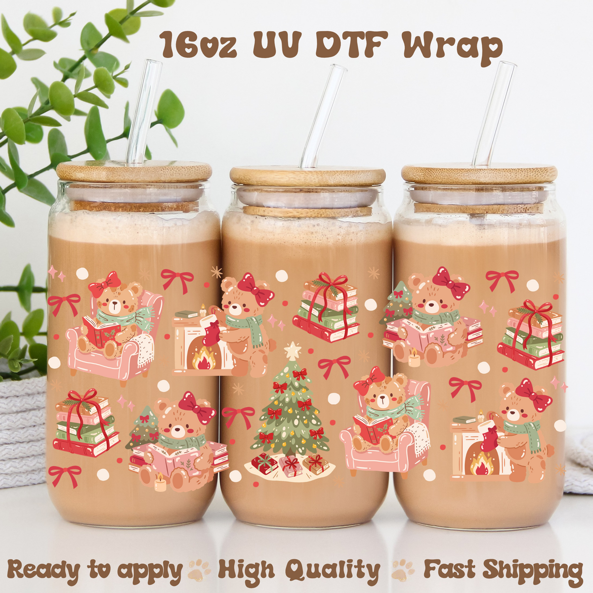 Bear Christmas - UV DTF Wrap