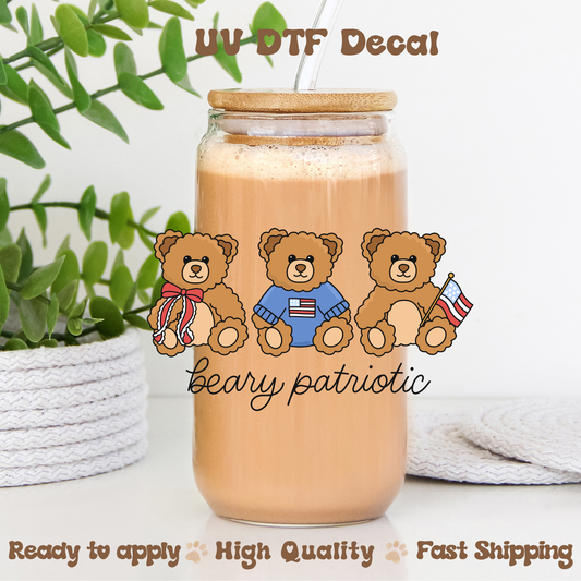 Beary Patriotic - UVDTF Decal