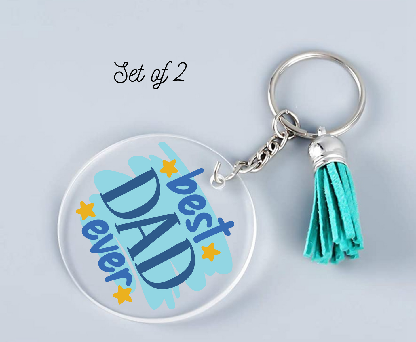 Best Dad Ever UV DTF Keychain Decal (set of two)