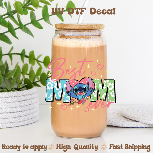 Best Mom Ever Blue -UVDTF Decal