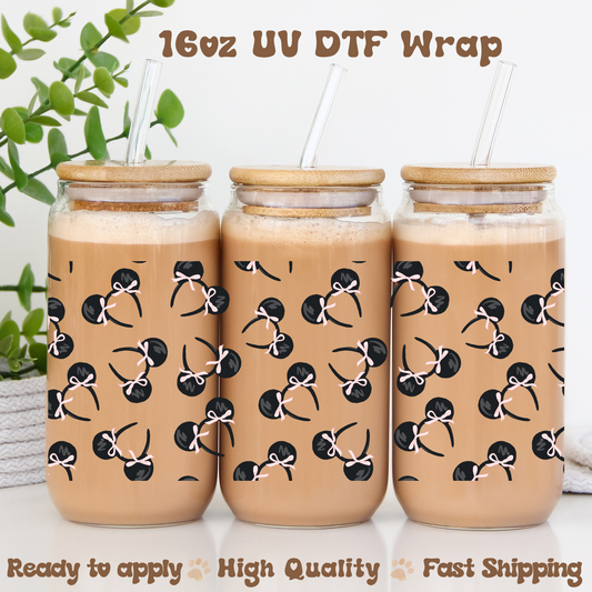 Black Headbands With Bows - 16oz UV DTF Wrap