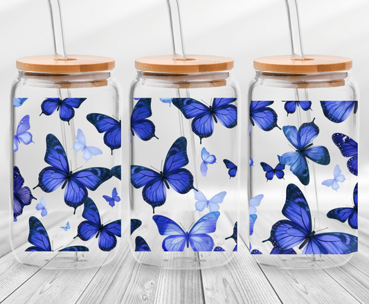 Blue Butterflies - 16oz UVDTF Wrap