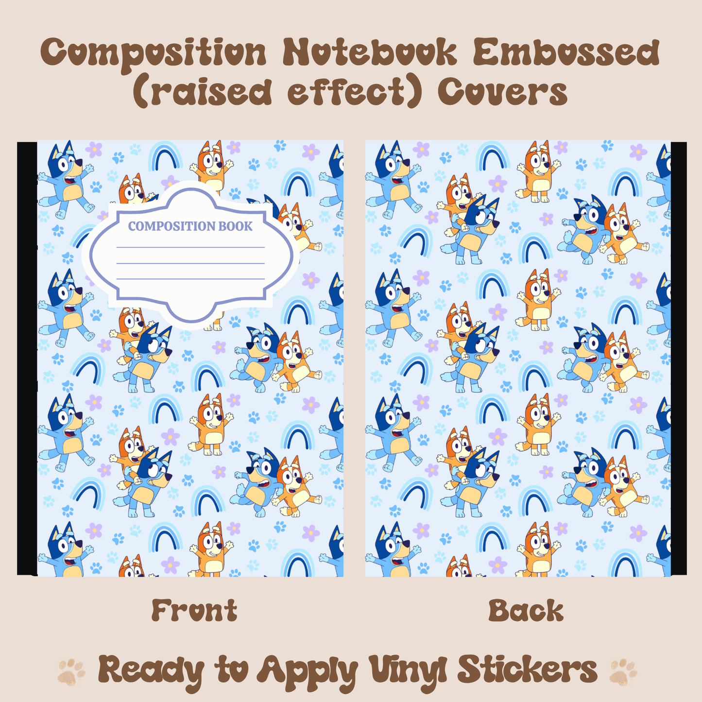 Blue D - Embossed Vinyl Notebook Cover
