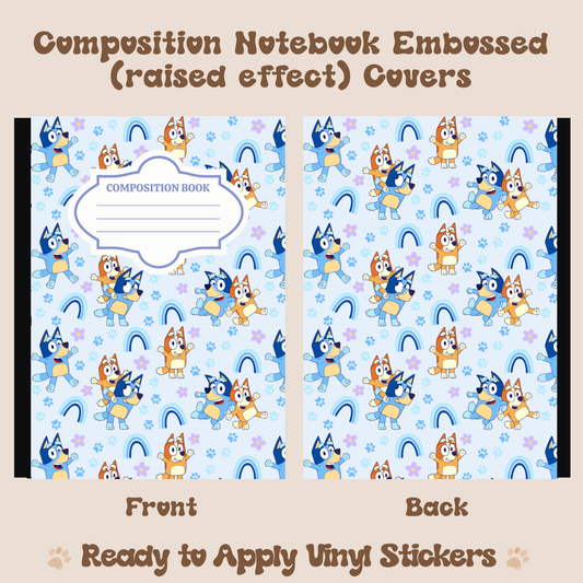 Blue D - Embossed Vinyl Notebook Cover