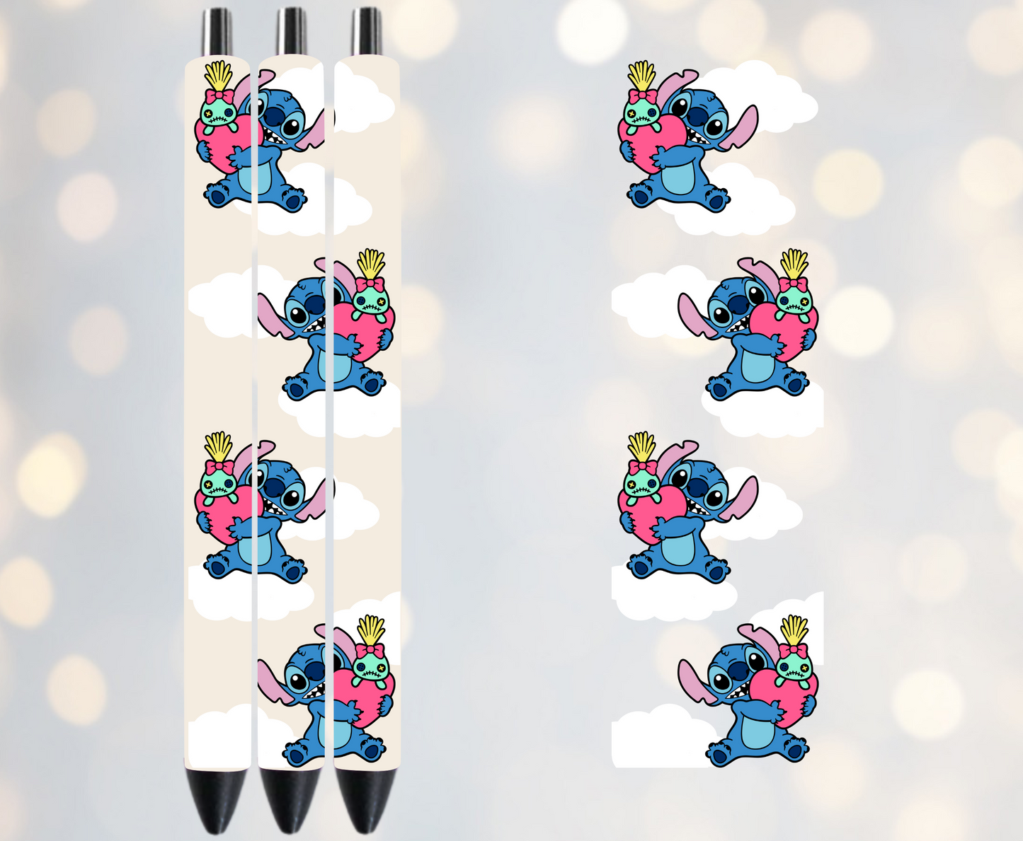 Blue in clouds. - UVDTF Pen Wrap