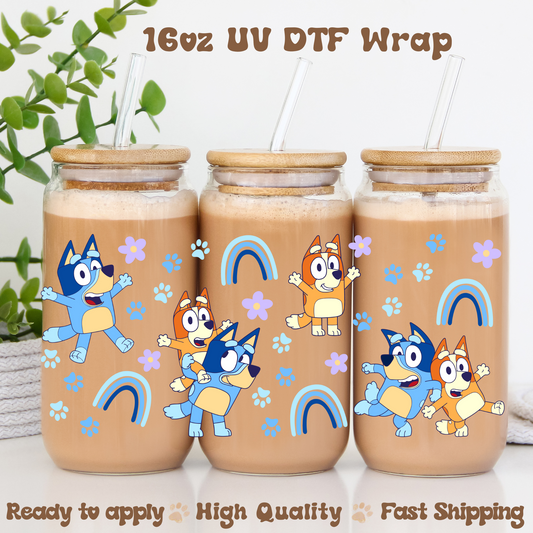Blue Rainbows -16oz UV DTF Wrap