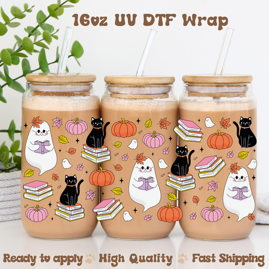 Bookish Cat Lady - 16oz UV DTF Wrap