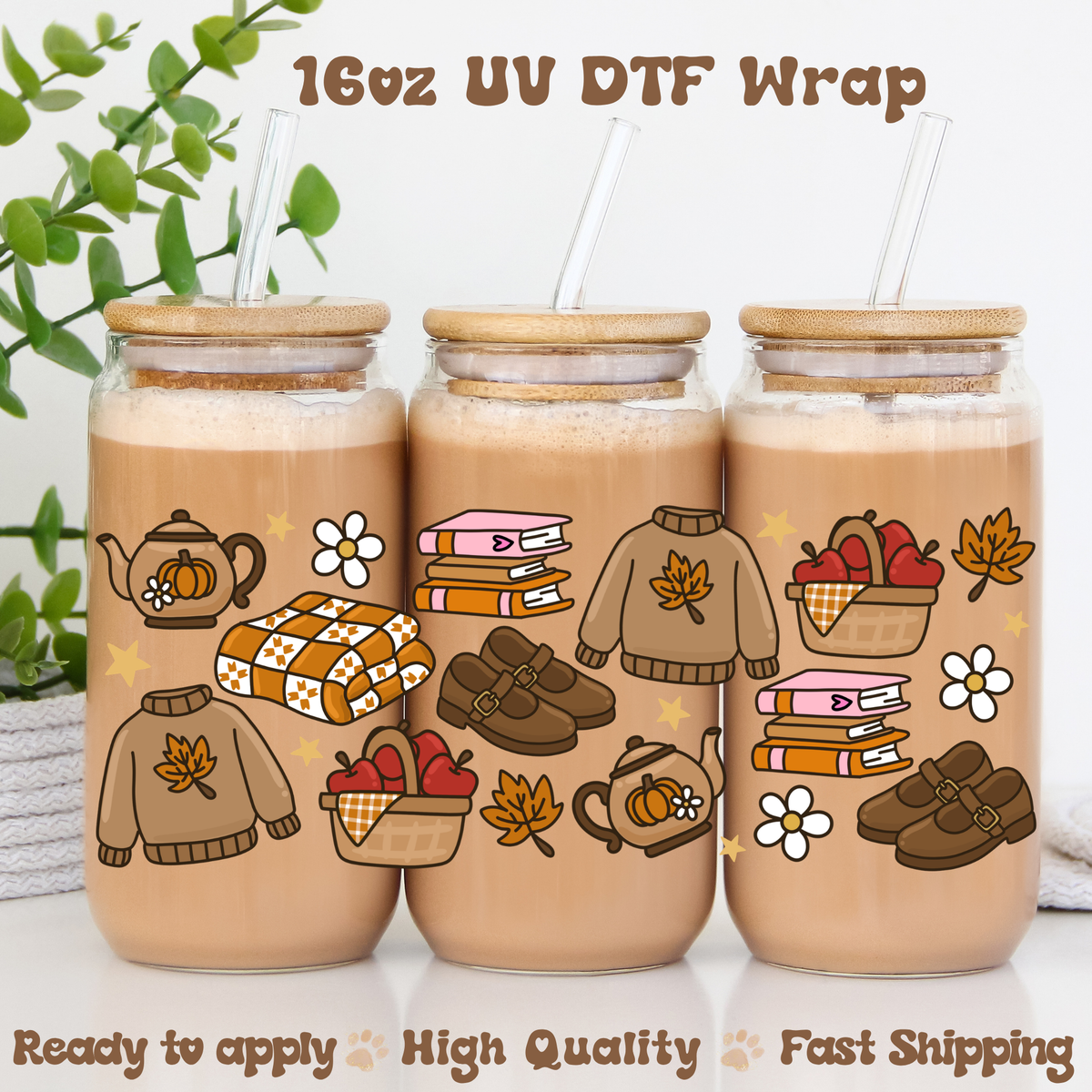 Bookish Fall - 16oz UV DTF Wrap