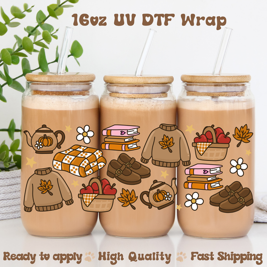 Bookish Fall - 16oz UV DTF Wrap