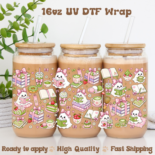 Bookish Match Ghost - 16oz UV DTF Wrap