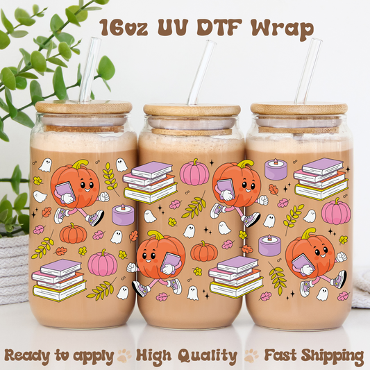 Bookish Pumpkin - 16oz UV DTF Wrap