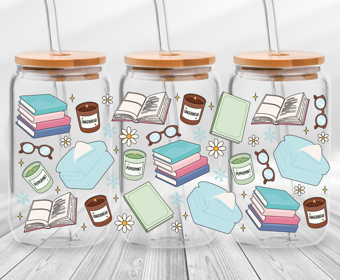 Bookish Winter -16oz UVDTF Cup Wrap