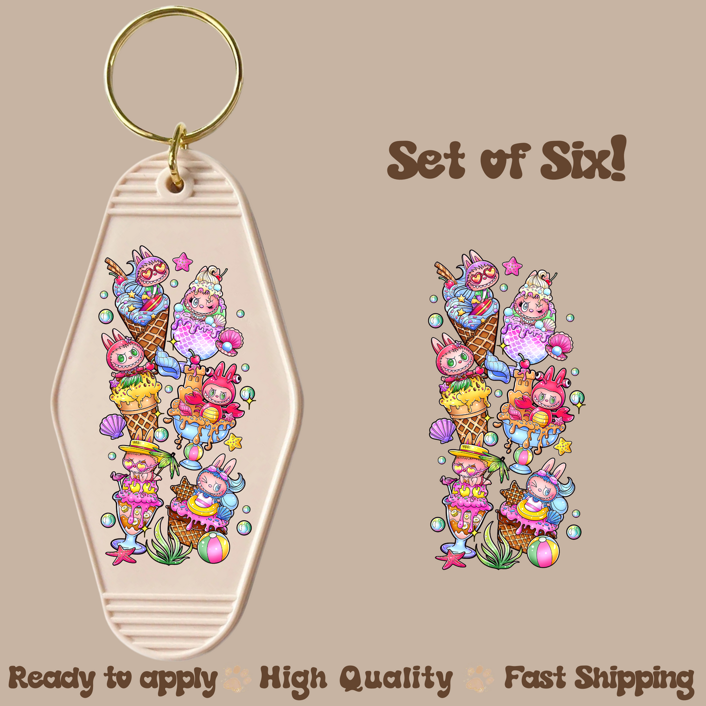 Bubu ice creams - UV DTF Motel Keychain Decal