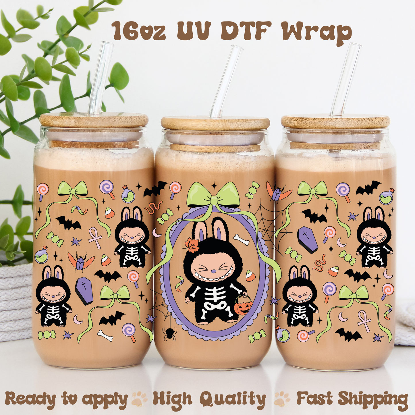 Bubu Skeleton  - 16oz UV DTF Wrap