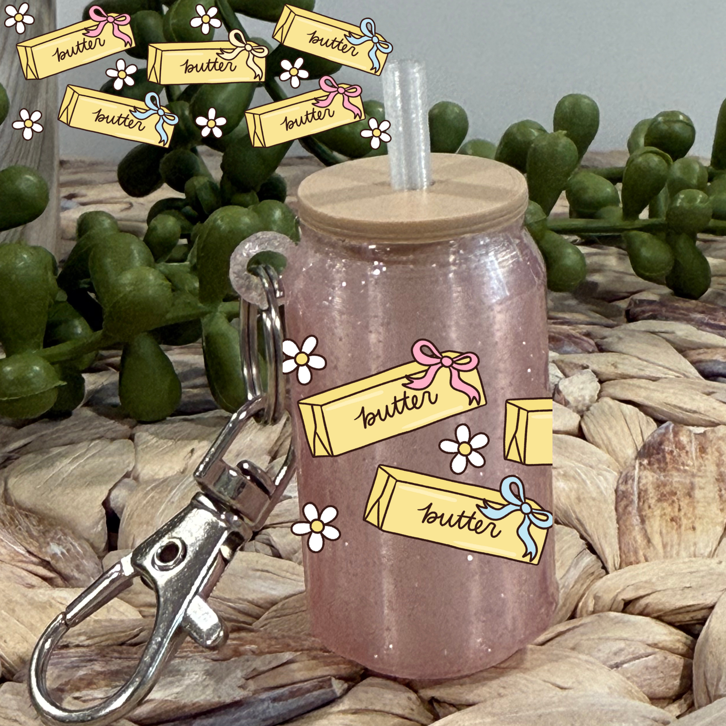 Butter - Glass Can Keychain UV DTF Wrap
