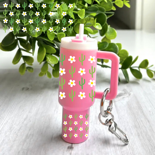 Cactus and daisies -Mini tumbler wrap
