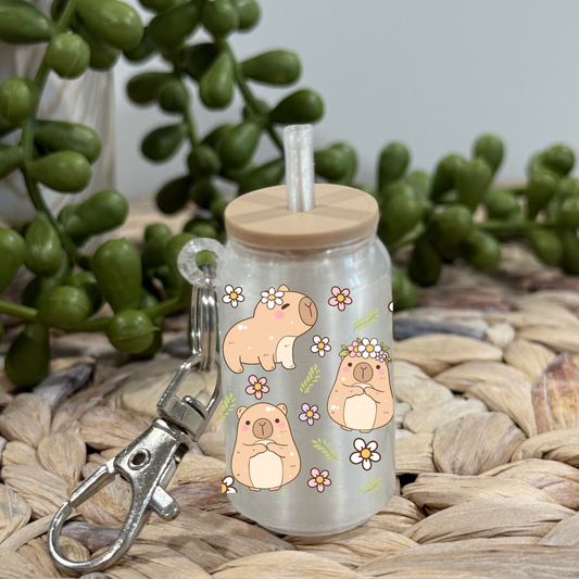 Capybaras -Glass Can Keychain UV DTF Wrap