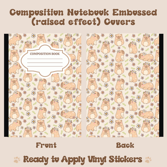 Capybaras - Embossed Vinyl Notebook Cover
