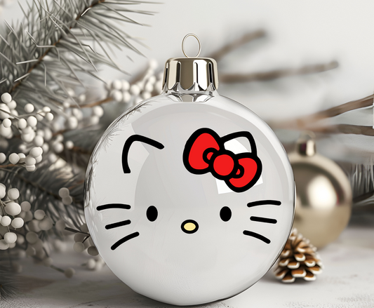 Cat Red Bow- UVDTF Ornament Decal