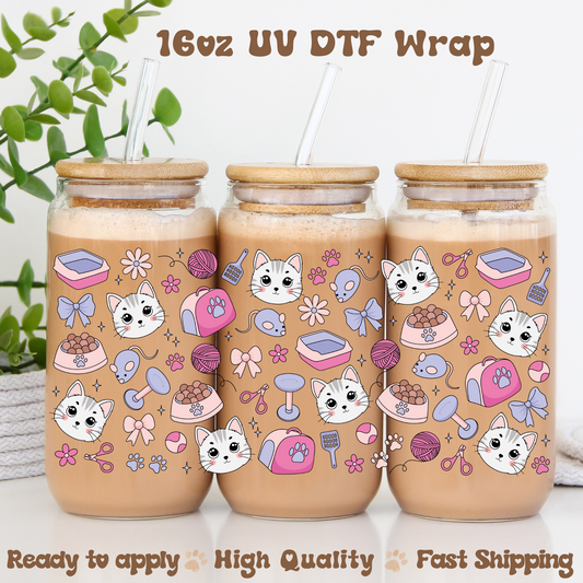 Cat Stuff - 16oz UV DTF Wrap