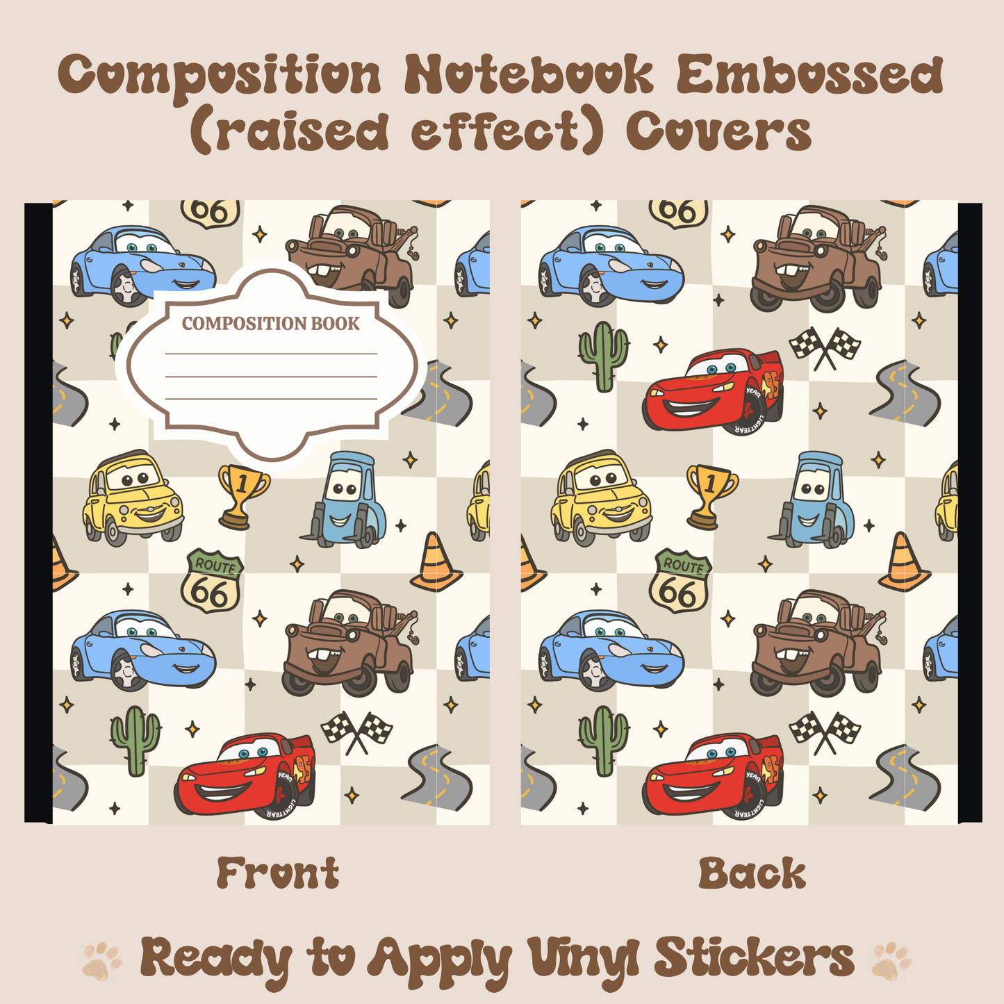 Checkered C - Embossed Vinyl Notebook Cover