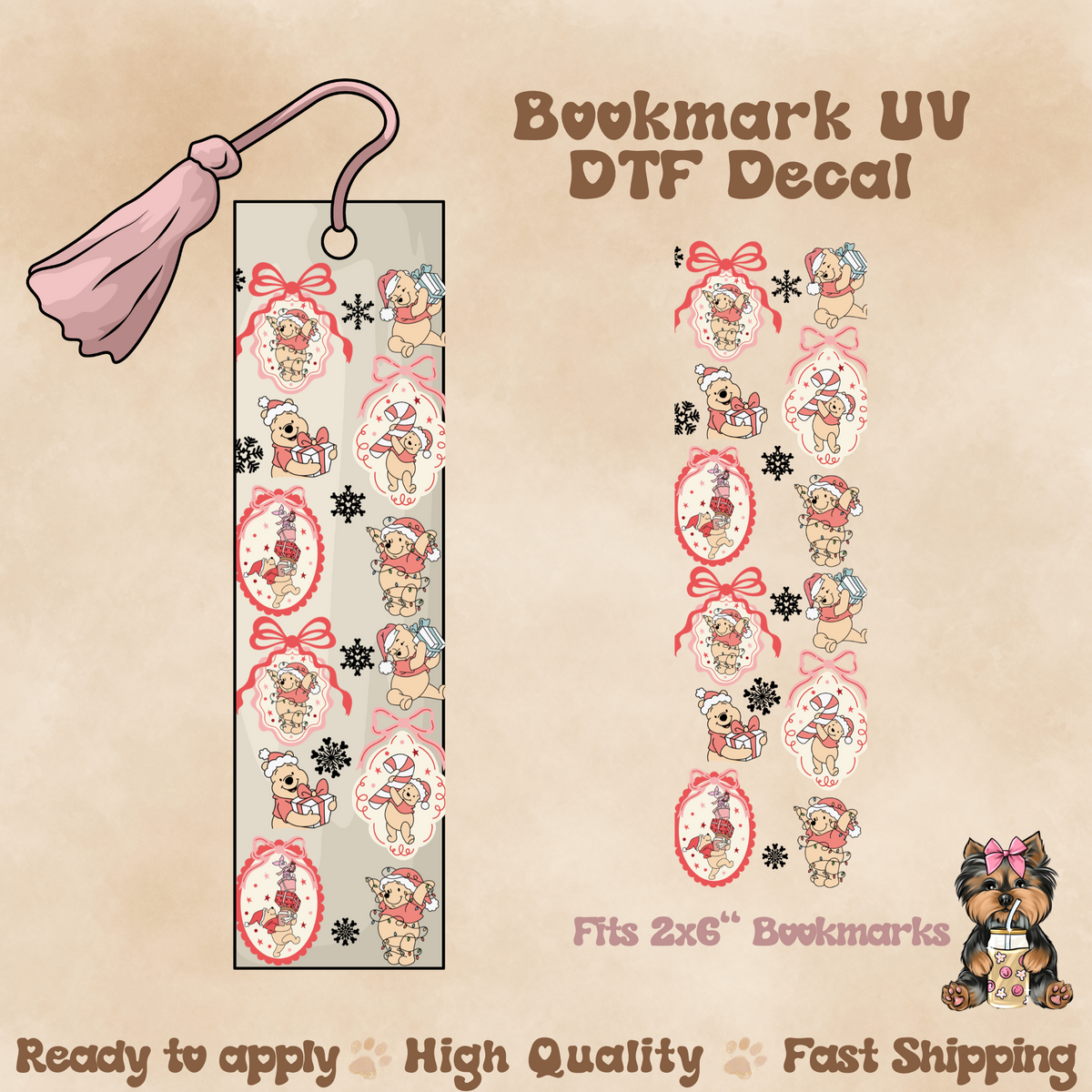 Christmas Bear Frames - UV DTF Wrap