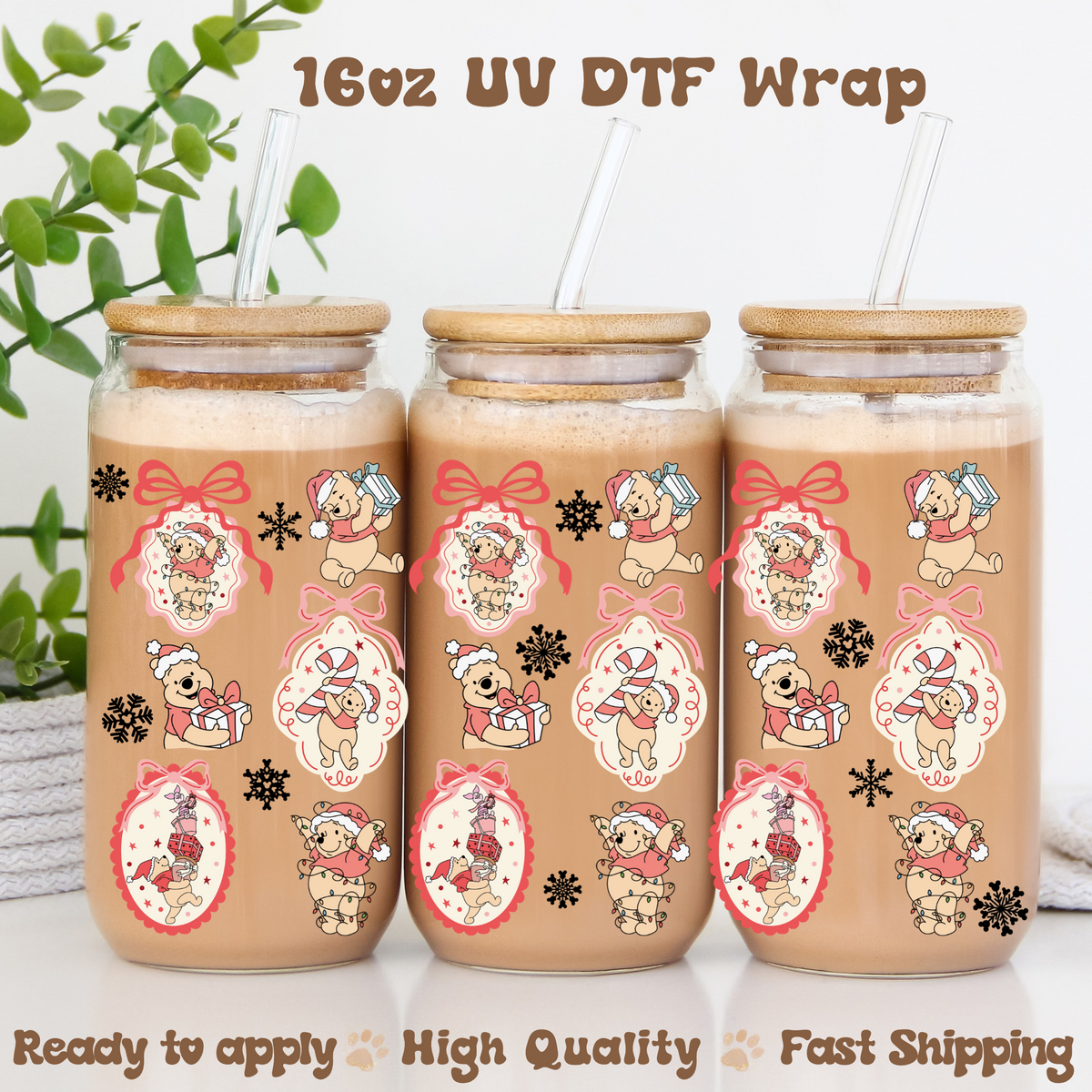 Christmas Bear Frames - UV DTF Wrap