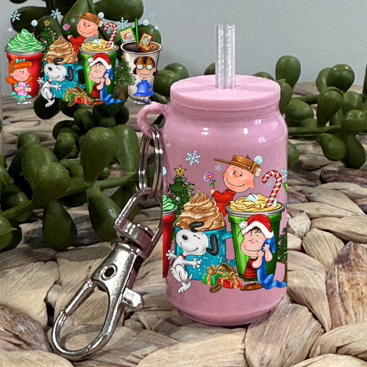 Christmas Coffee SP -Beer  Can Keychain UV DTF Wrap