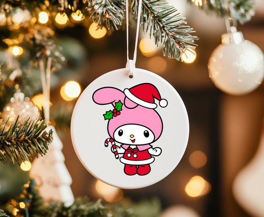 Christmas Cute Bunny -UVDTF Ornament Decal