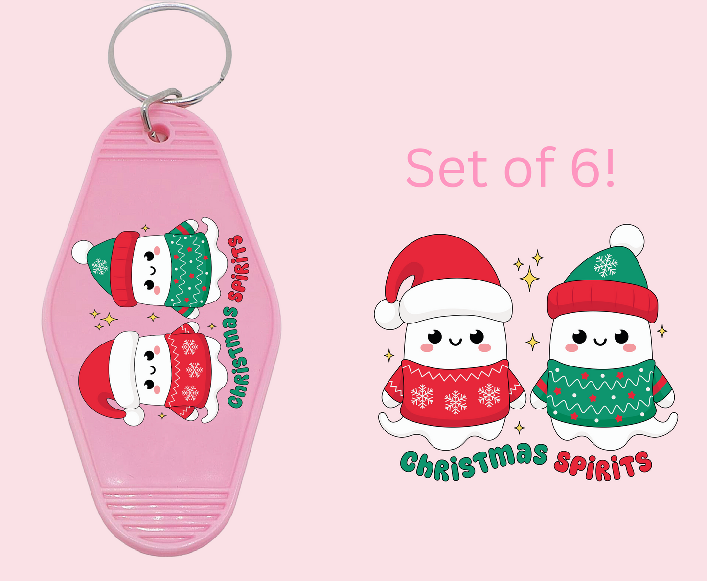 Christmas Spirits - UV DTF Motel Keychain Decal