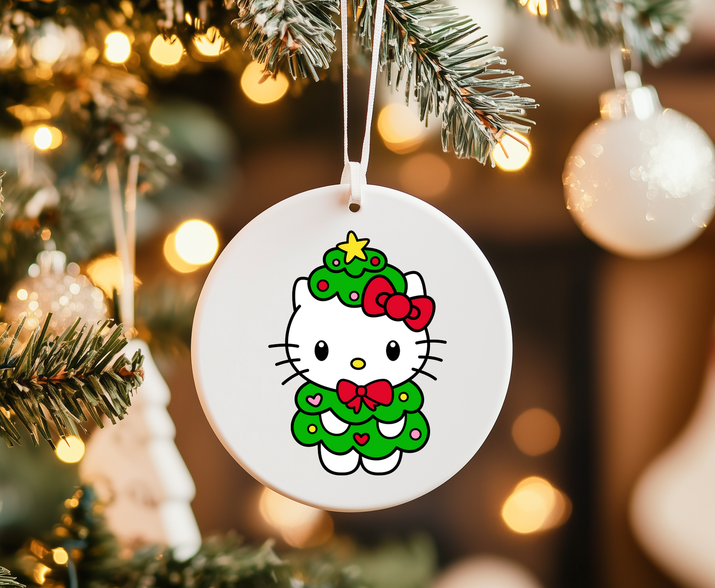 Christmas tree Cat -UVDTF Ornament Decal
