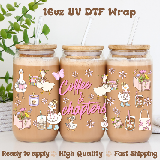 Coffee And Chapters  - 16oz UV DTF Wrap