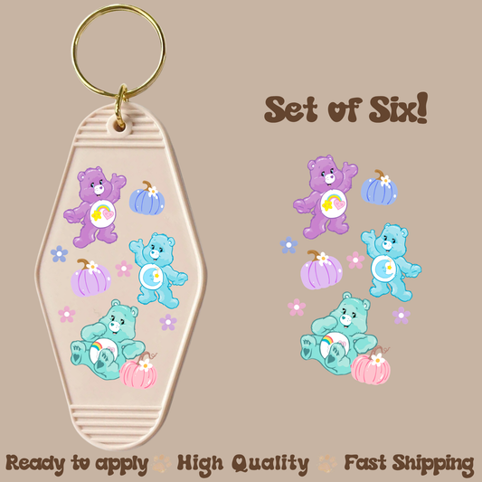 Colorful Bears Fall - UV DTF Motel Keychain Decal
