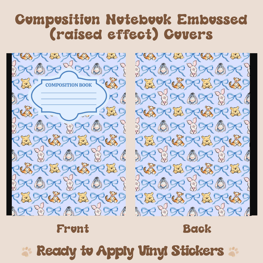 Coquette Bear - Embossed Vinyl Notebook Cover
