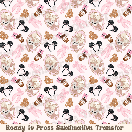 Coquette Bear And Snacks- Sublimation Sheet