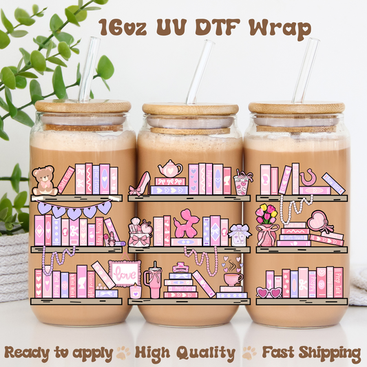 Coquette Bookshelf - 16oz UV DTF Wrap