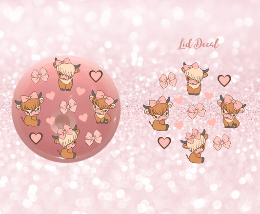 Coquette Cow- UV DTF Lid Decal