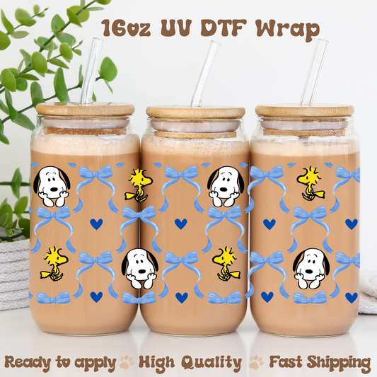 Coquette Dog and Bird - 16oz UV DTF Wrap